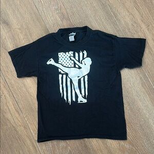 GULDAN Black Ice Skating Graphic T-Shirt. Girls.Size S.